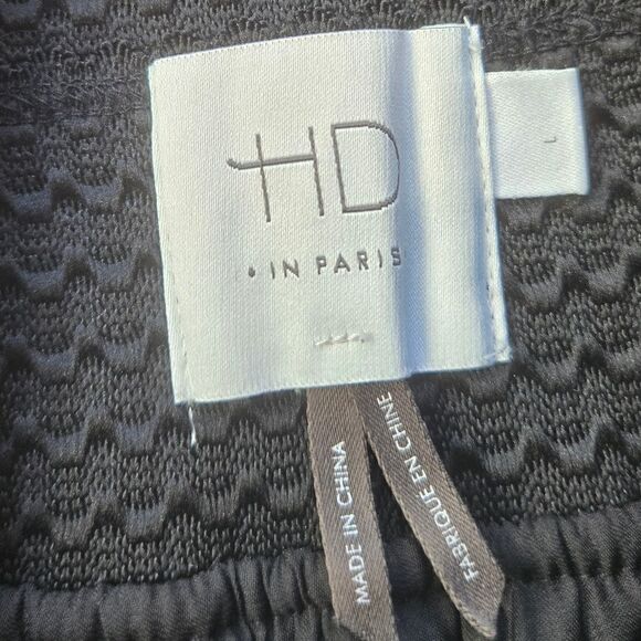 HD In Paris skirt white lace layered, black band at waist hidden back zipper L - Picture 5 of 12